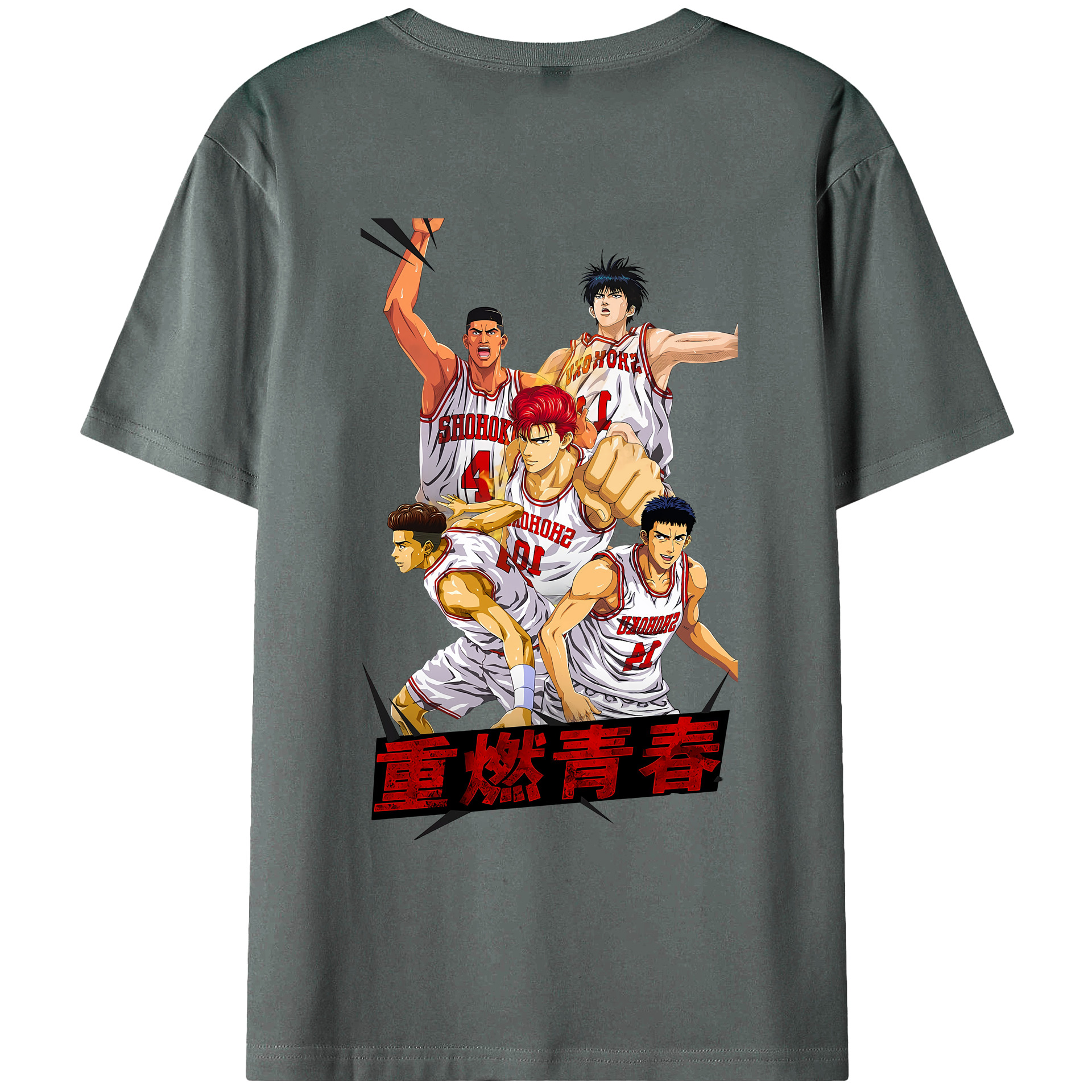 （画像用） SLAM DUNK／スラムダンク 綿100％ メンズ半袖Tシャツ（バックプリント） 通気性